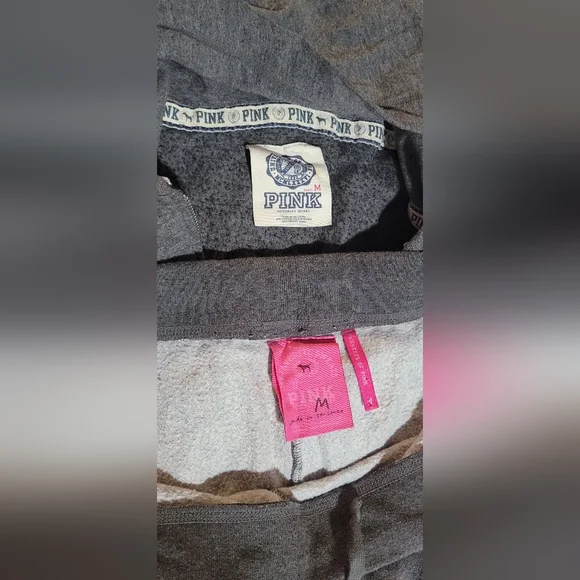 PINK Victoria's Secret Gray Sweatpants with Gold Lettering - Picture 8 of 8